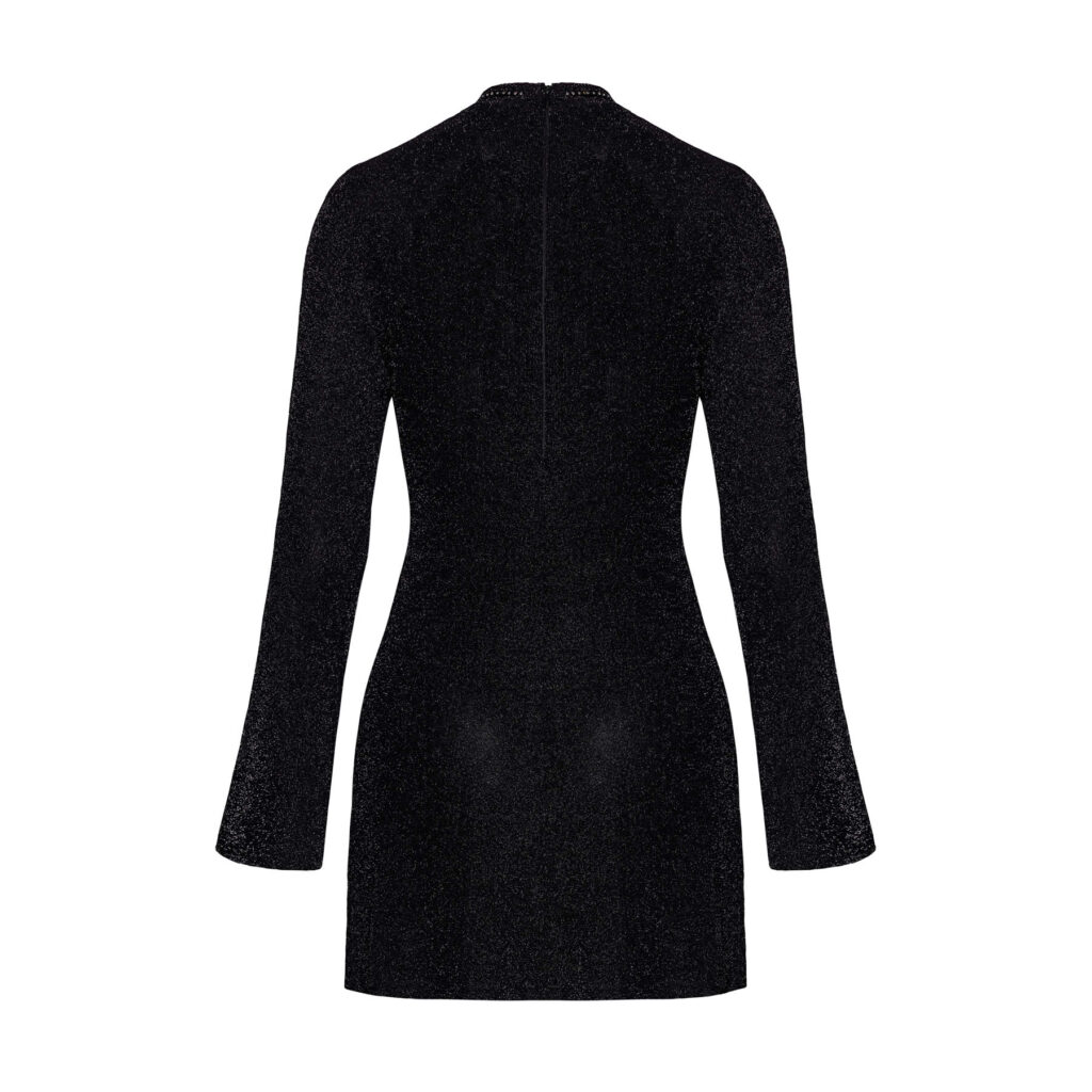 Noir Kjole med Glitter Krave