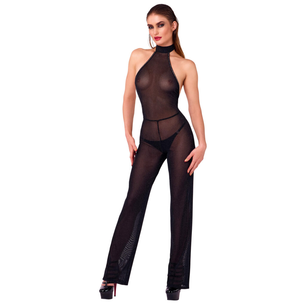 Noir Jumpsuit i Transparent med Glitter
