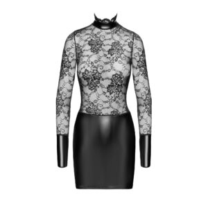 Noir Wetlook Kjole med Blonde Top