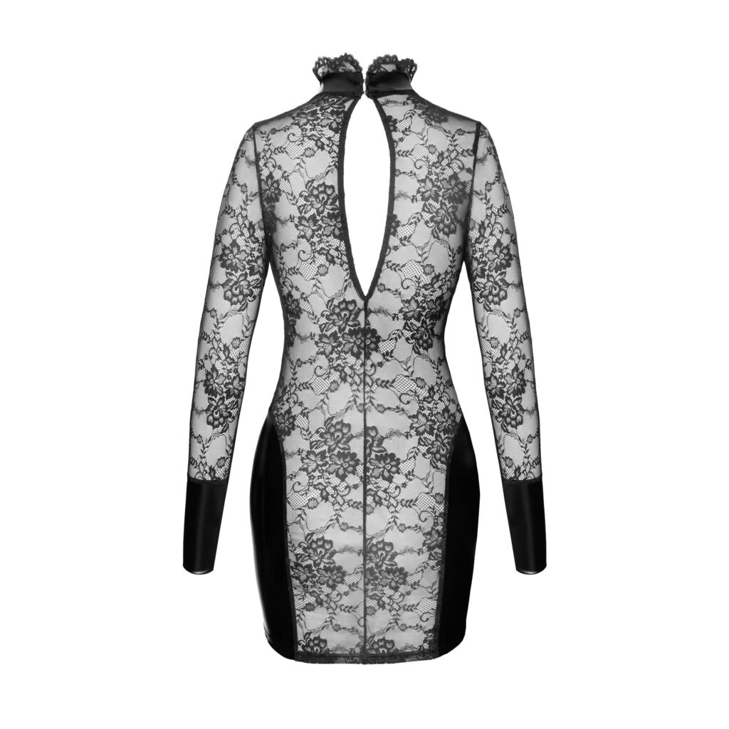 Noir Wetlook Kjole med Blonde Top