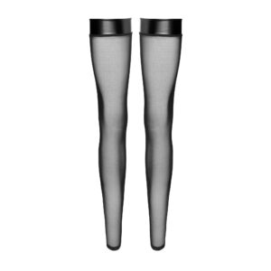 Noir Overknee Strømper uden fod og med Wetlook Kant