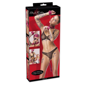 Bad Kitty Rødt Bondage Sæt med Guld Detaljer