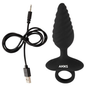 Anos Flexible Anal Plug Twisted Design med Vibrator
