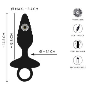 Anos Flexible Anal Plug Twisted Design med Vibrator