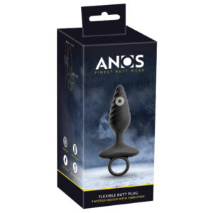 Anos Flexible Anal Plug Twisted Design med Vibrator