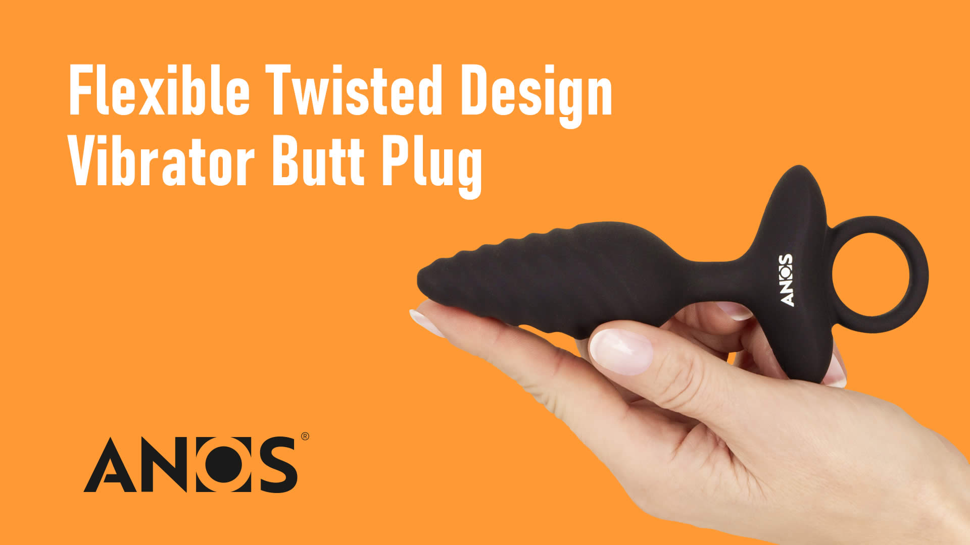 Anos Flexible Anal Plug Twisted Design med Vibrator