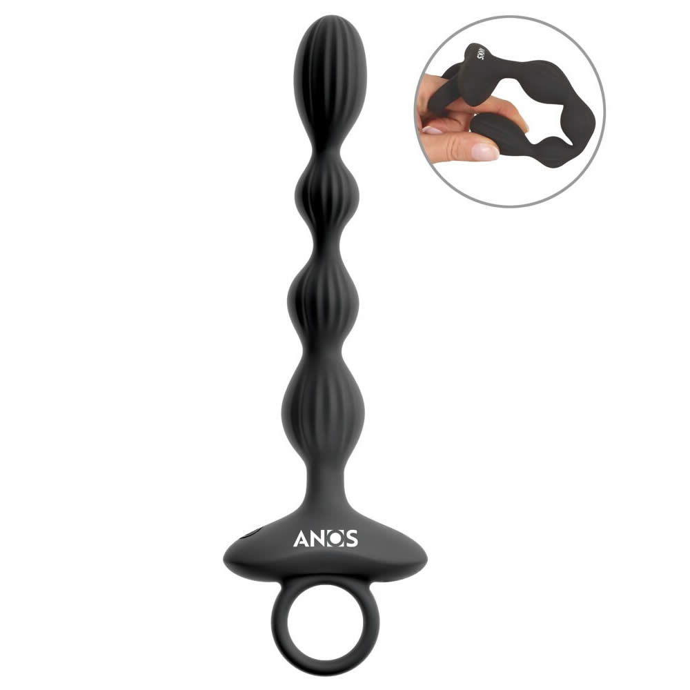 Anos Fleksibel Anal Beads med Jumping Vibrationer
