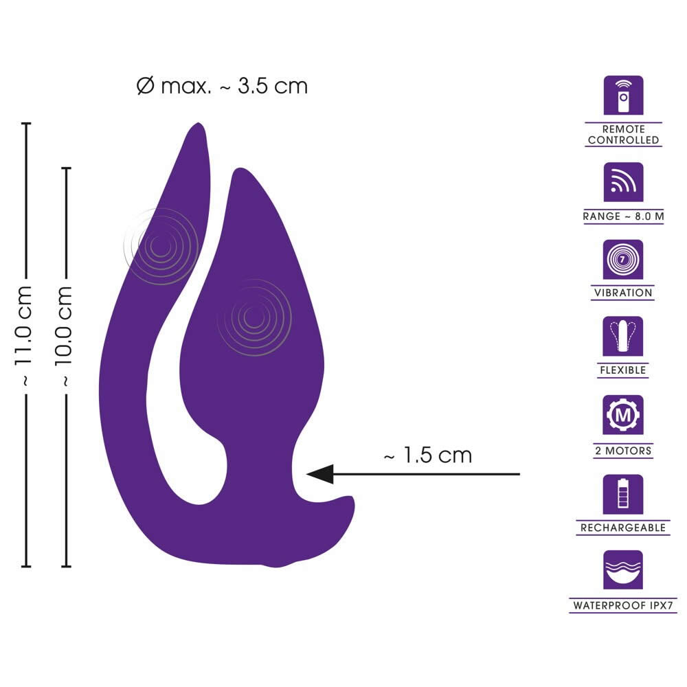 Sweet Smile Fjernbetjent 2 i 1 Panty og Anal Plug Vibrator