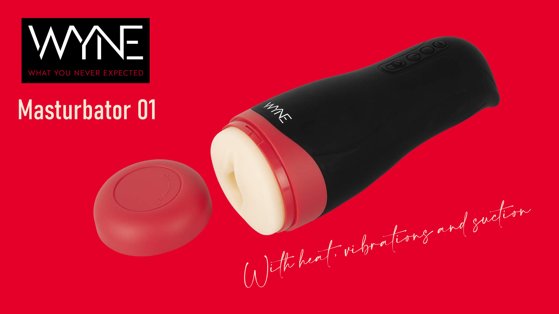 Wyne Masturbator 01 med Varme, Vibrator og Suge Funktion