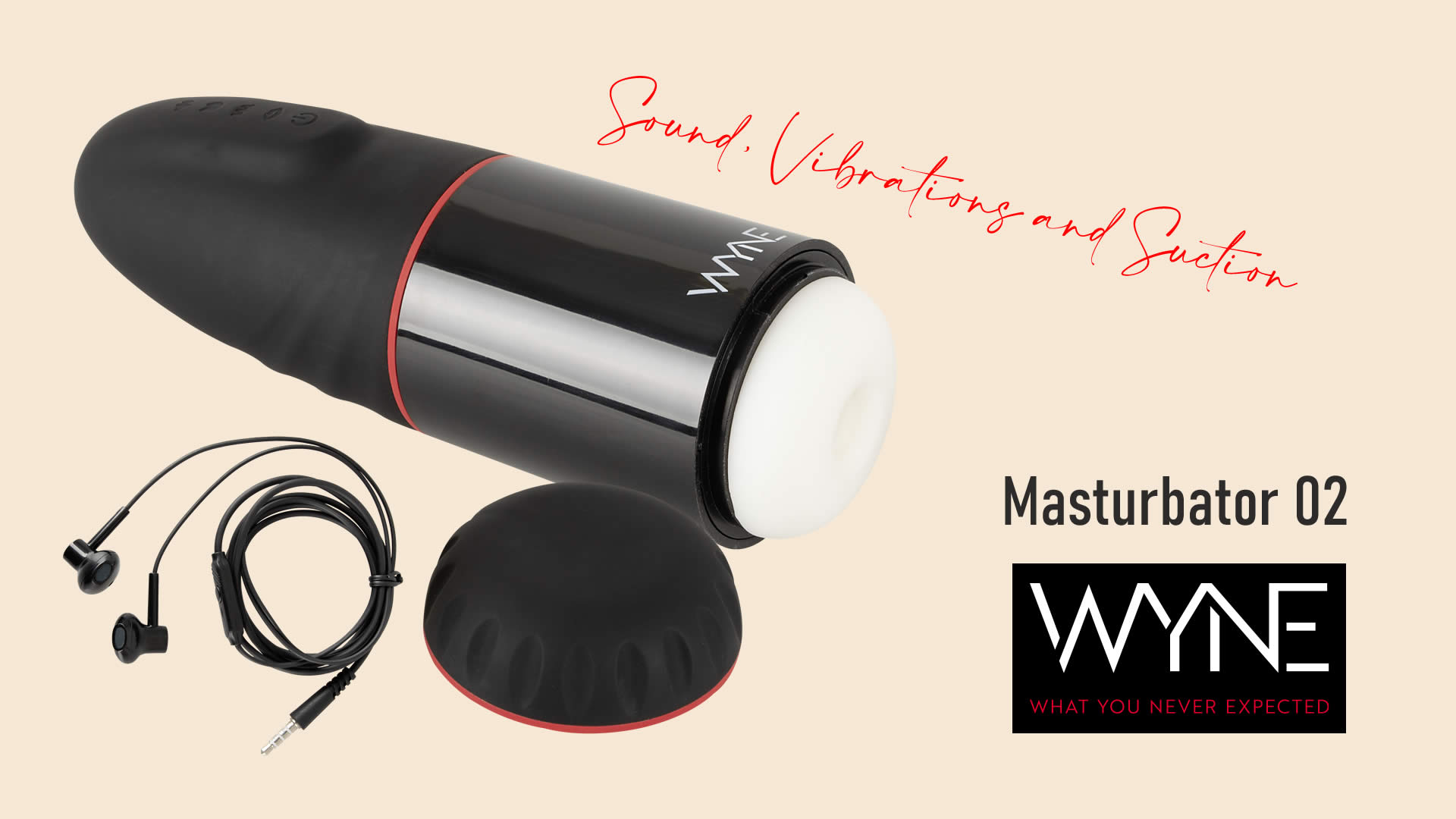 Wyne Masturbator 02 med Lyd, Vibrator og Suge Funktion