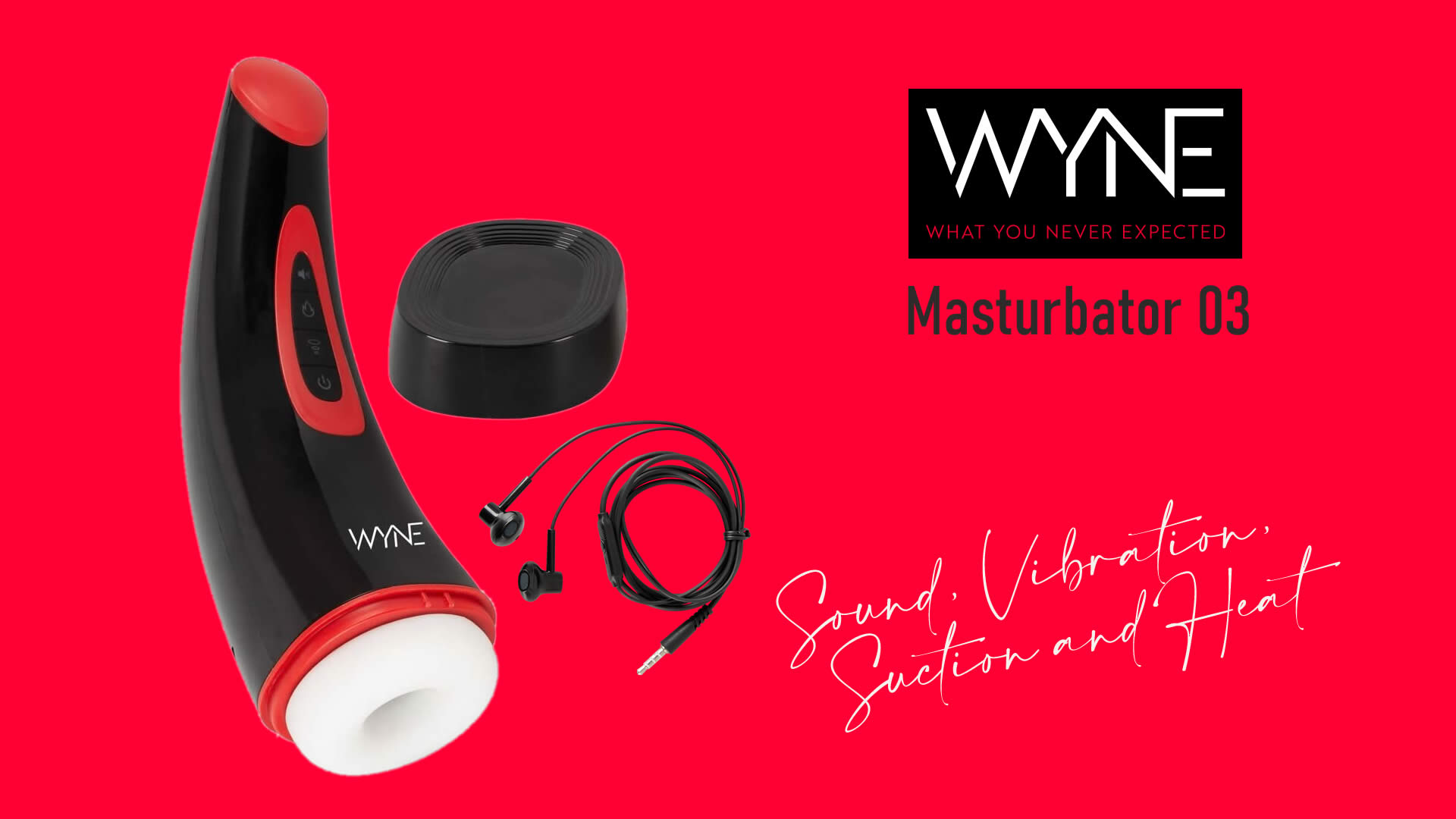 Wyne Masturbator 03 med Varme, Vibrator og Suge Funktion