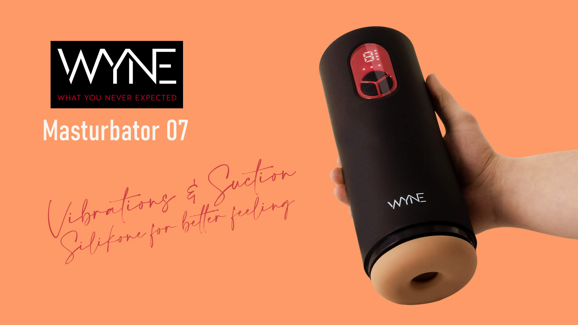 Wyne Masturbator 07 med Vibrator og Suge Funktion