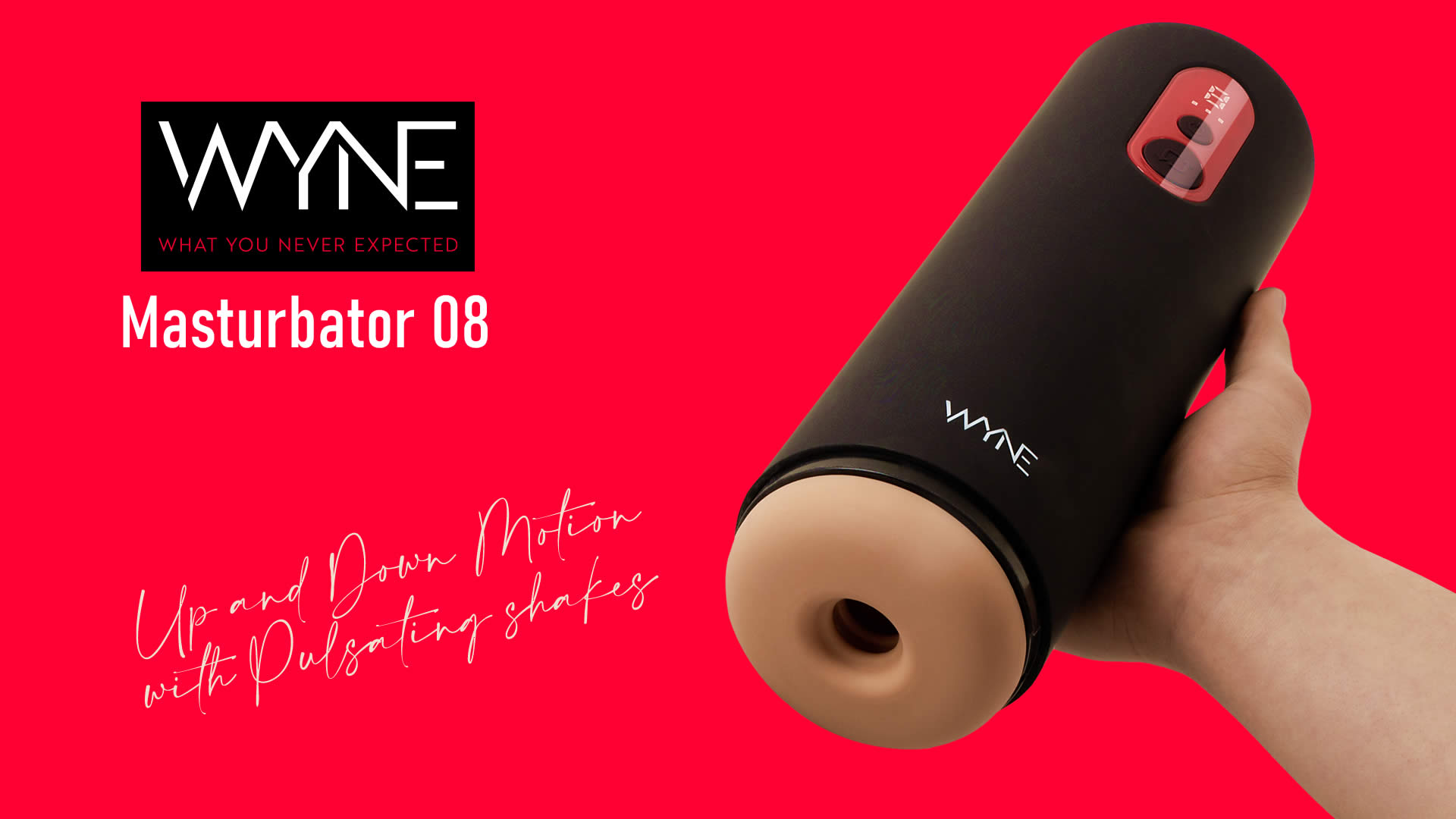 Wyne Masturbator 08 med Op og Ned Funktion og Pulser