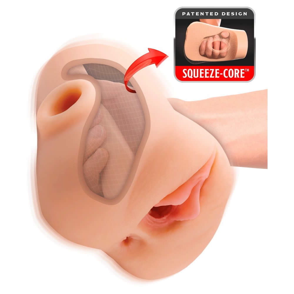 PDX Plus Pussy Double Pounder Masturbator med Vibrator