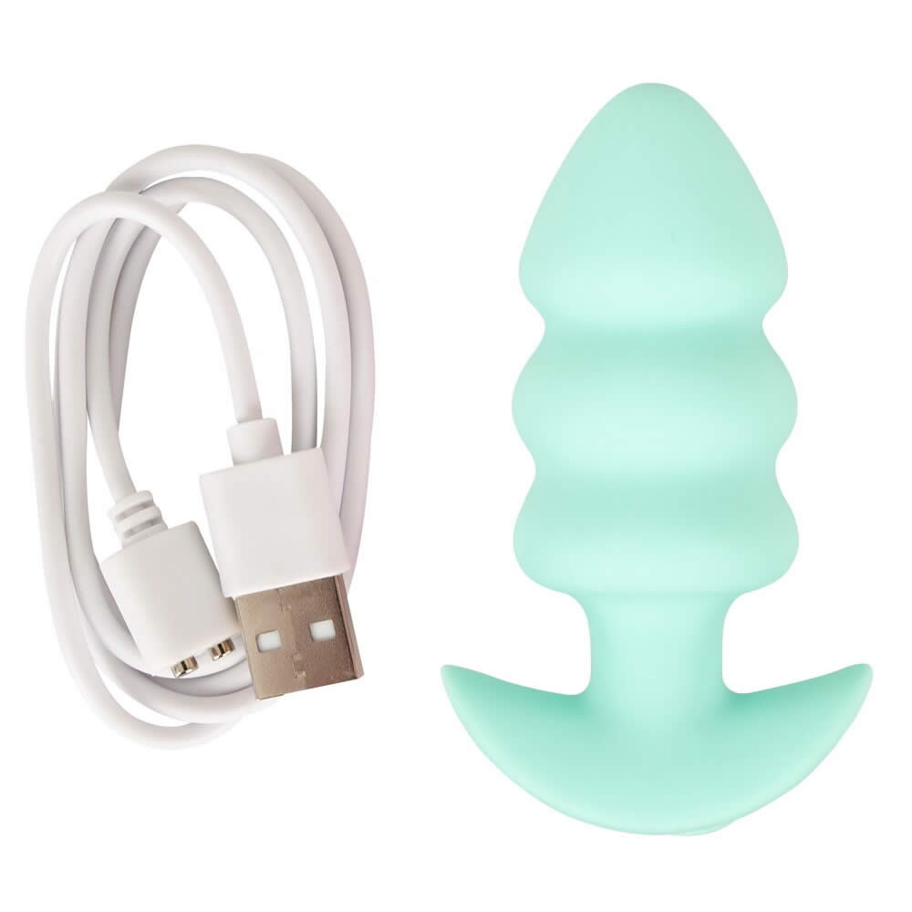 Cuties Vibrating Mini Butt Plug Teal Tree