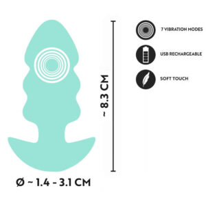 Cuties Vibrating Mini Butt Plug Teal Tree