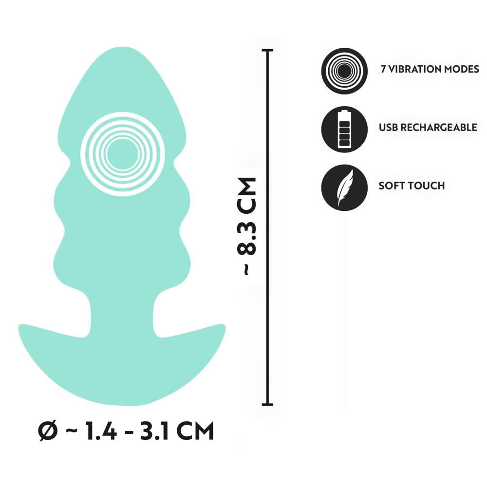 Cuties Vibrating Mini Butt Plug Teal Tree