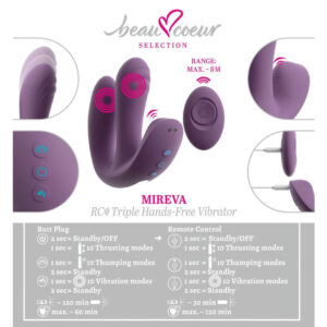 Beau Coeur Mireva Fjernbetjent Triple Hands-Free Vibrator