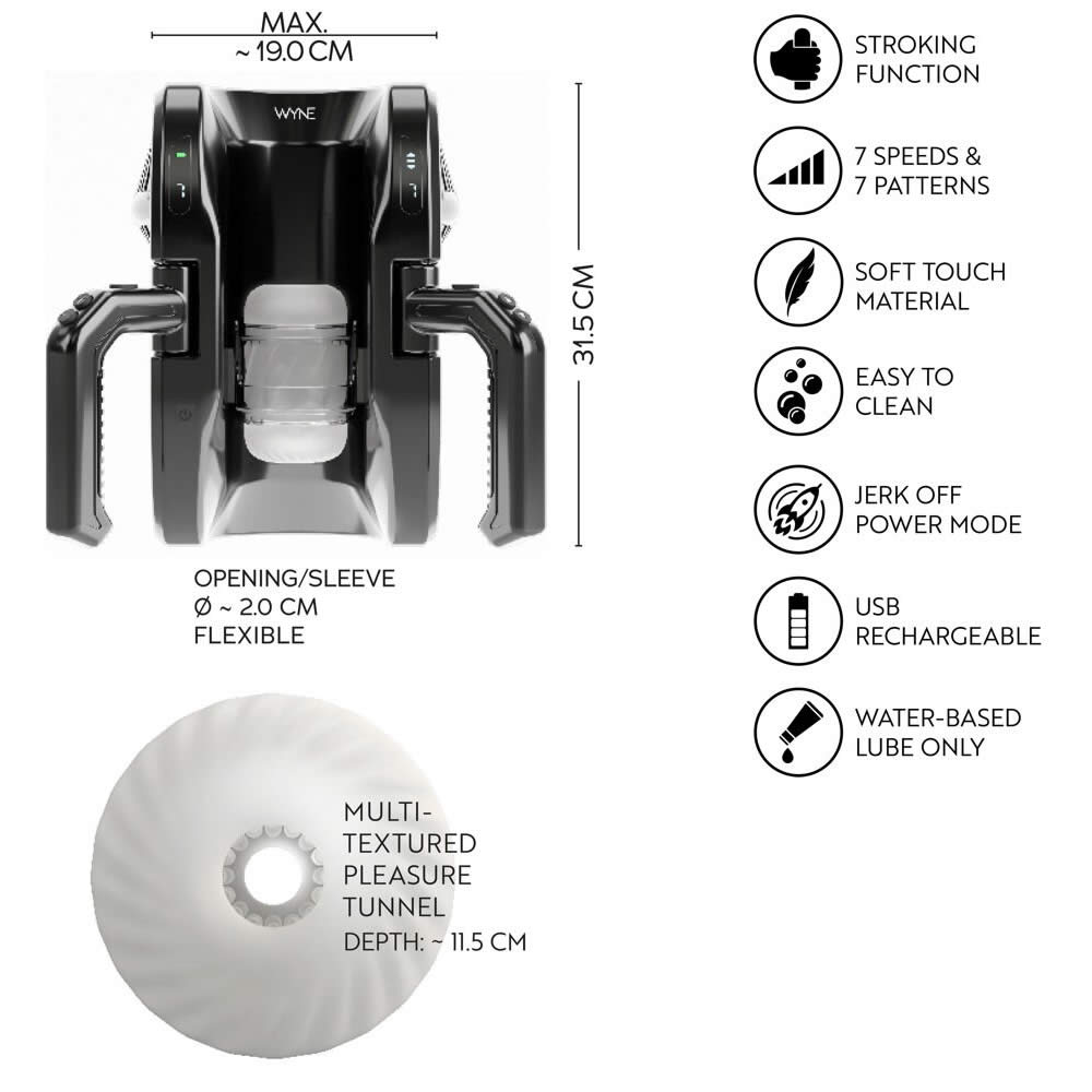 Wyne Masturbator 10 med Stroker Op og Ned Funktion
