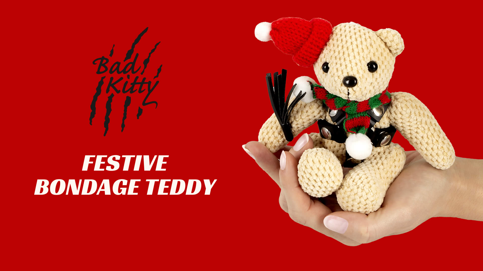 SM-Teddy Bamse Bondage Bjørn med Pisk og Hue