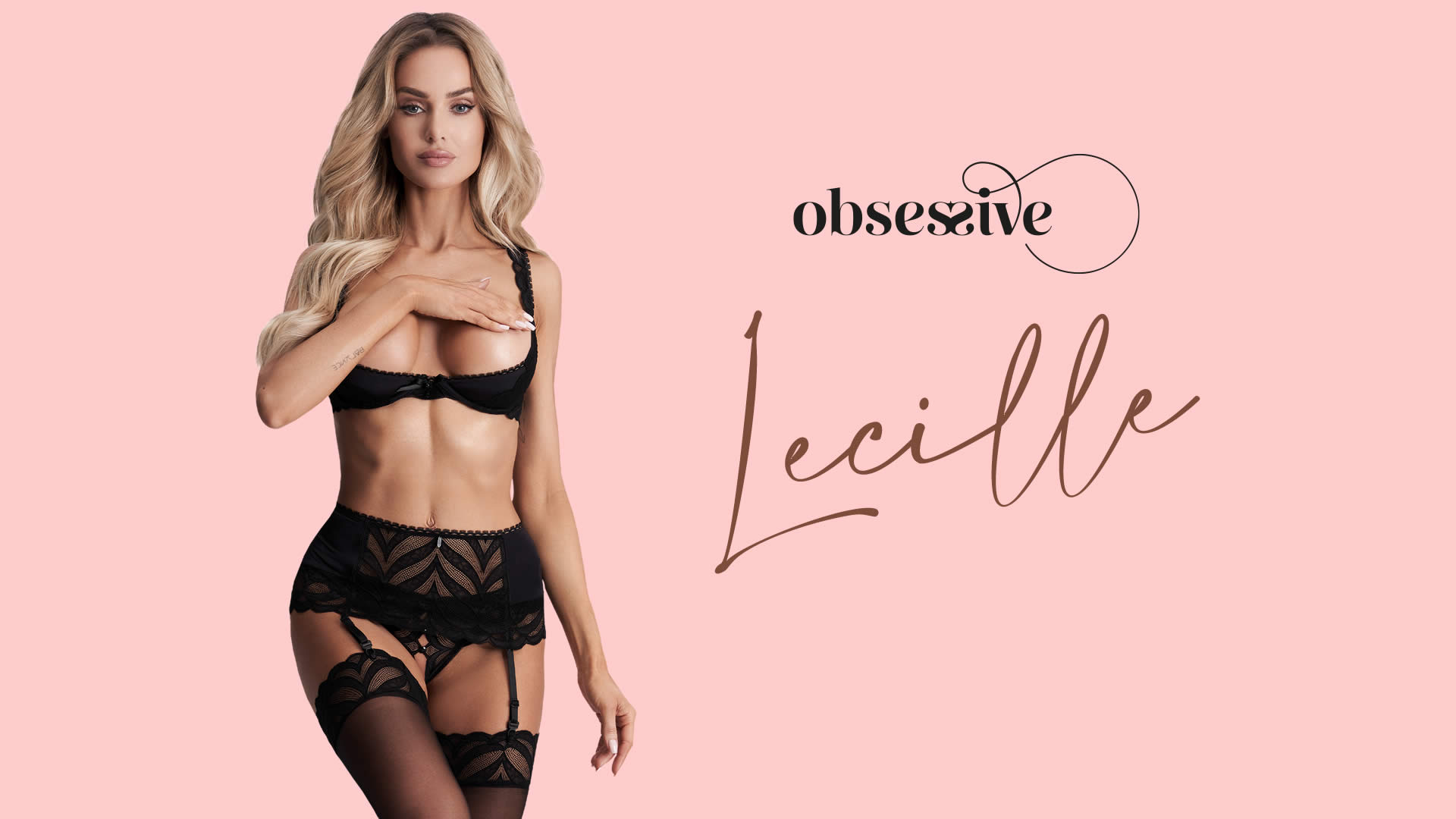 Obsessive Lecille Lingeri Sæt med 3 Dele