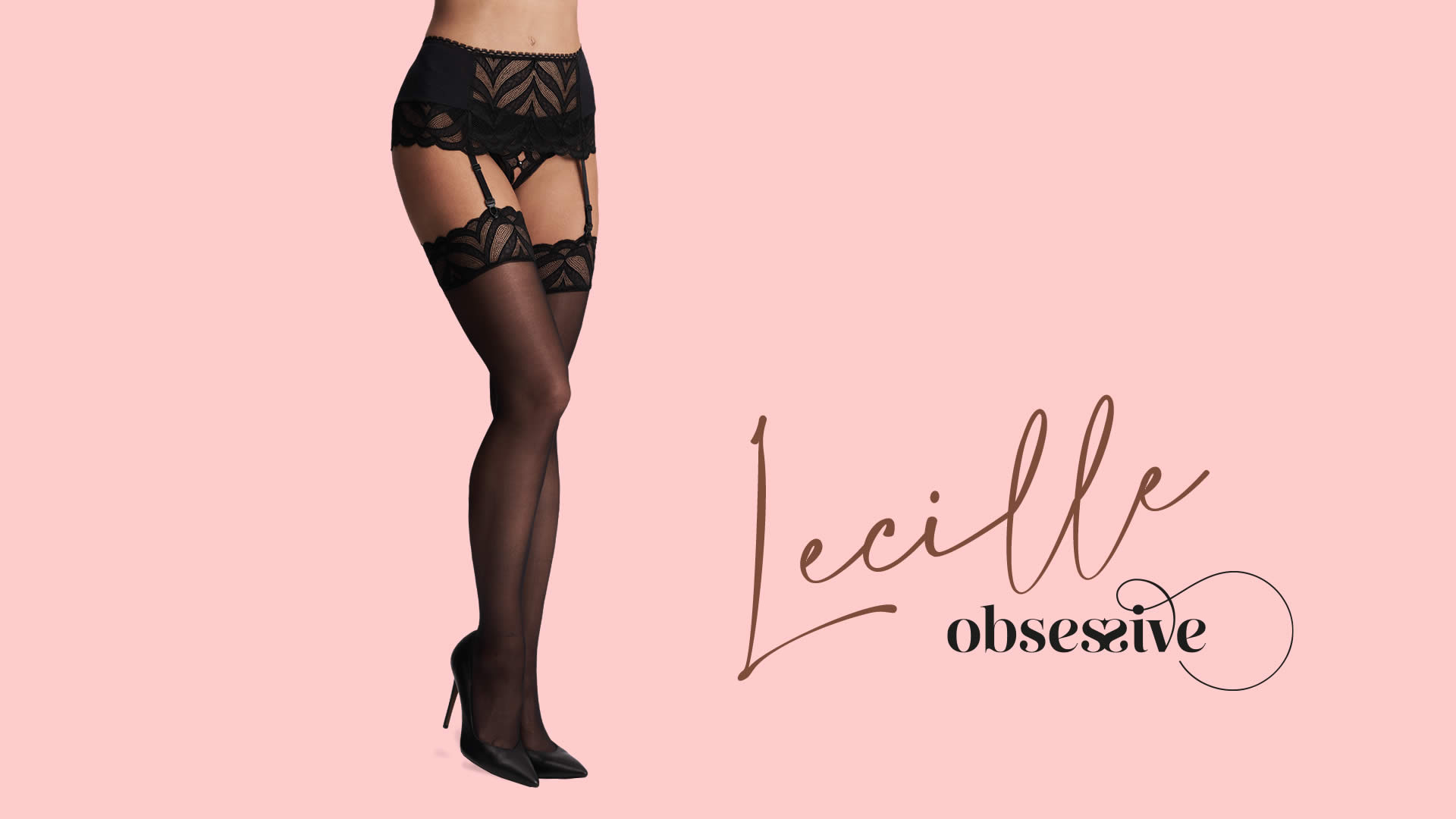 Obsessive Lecille Nylonstrømper med Blondekant til Strømpeholdere