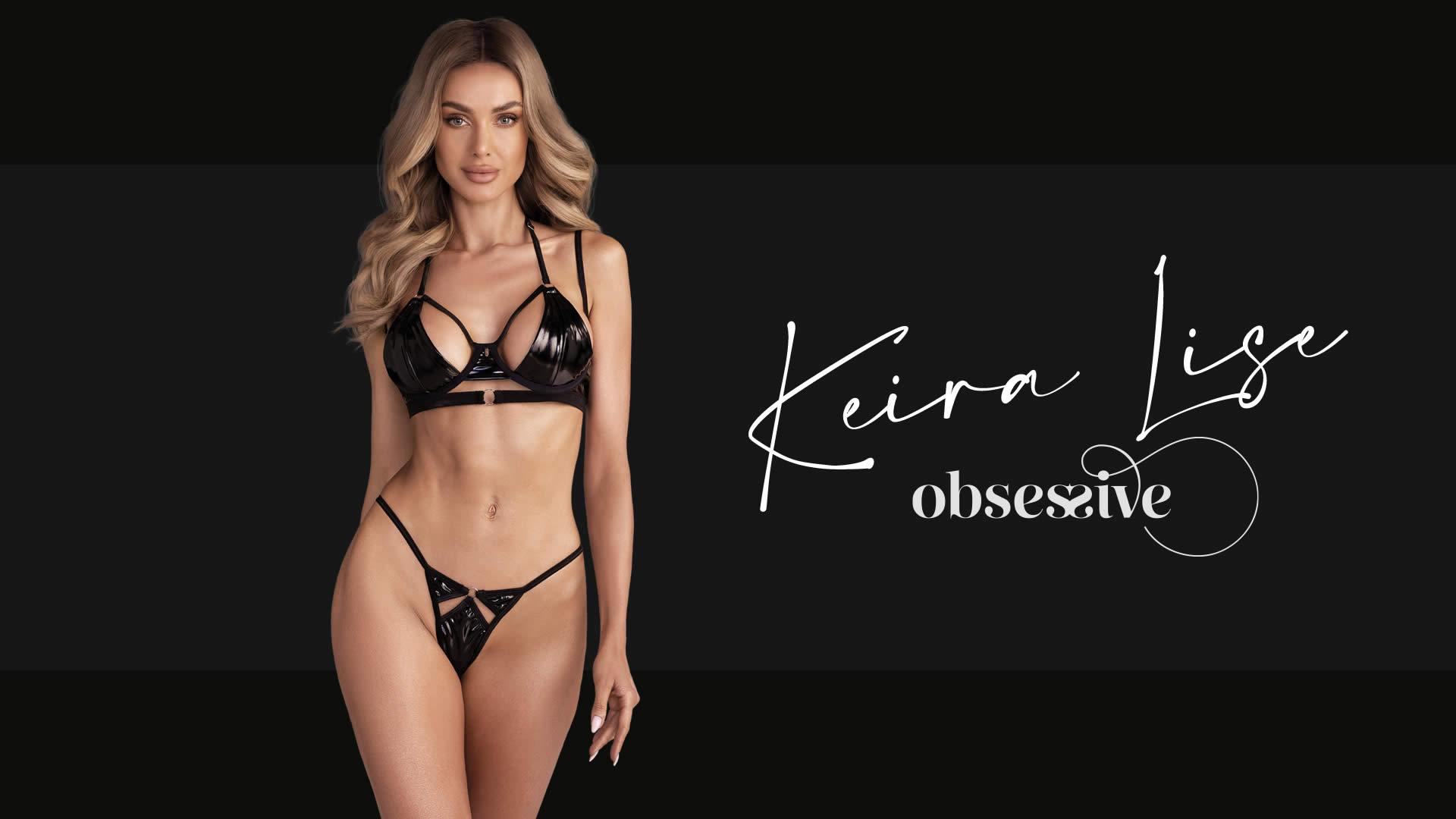 Obsessive Vinyl BH og Trusse Sæt Keira Lise