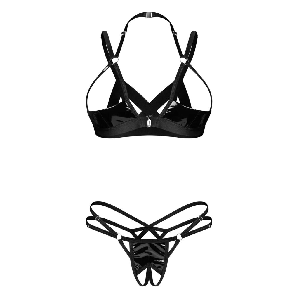 Obsessive Vinyl Bundløs Trusse og Hylde BH Sæt Keira Lise