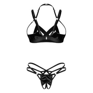 Obsessive Vinyl Bundløs Trusse og Hylde BH Sæt Keira Lise