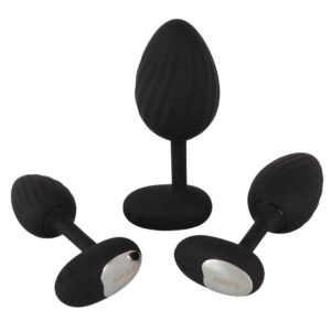 Anos Trådløs Fjernbetjent Vibrator Anal Plug Sæt med 3