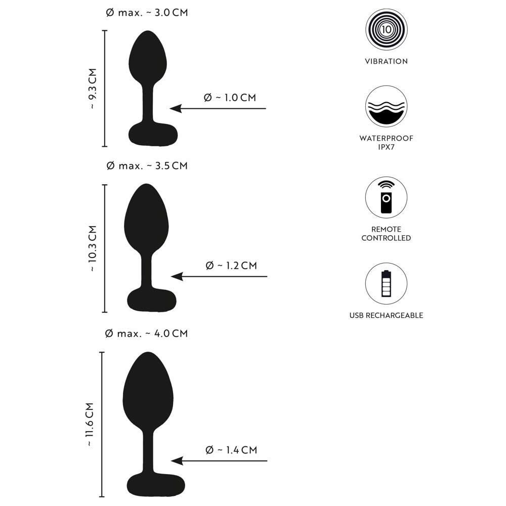 Anos Trådløs Fjernbetjent Vibrator Anal Plug Sæt med 3