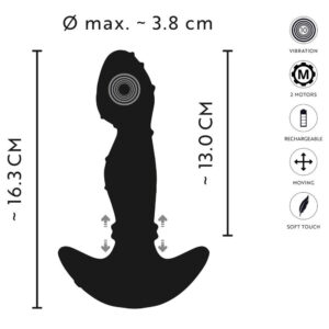 Anos Prostata Vibrator Plug med Bevægelige Ringe