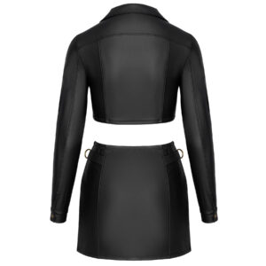 Clubwear Wetlook Nederdel og Croptop Jakke