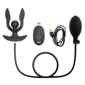 Anos Fjernbetjent Oppustelig Expander Anal Plug med Vibration