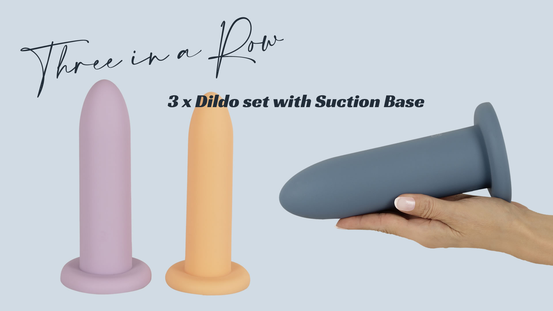 Three in a Row Dildo Sæt med Sugekop