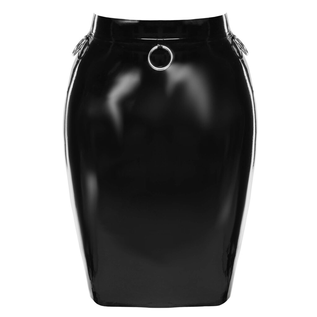 Latex Nederdel med Metalringe