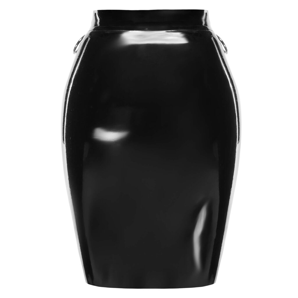 Latex Nederdel med Metalringe