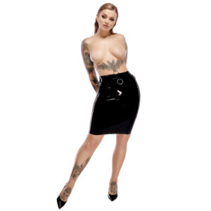 Latex Nederdel med Metalringe