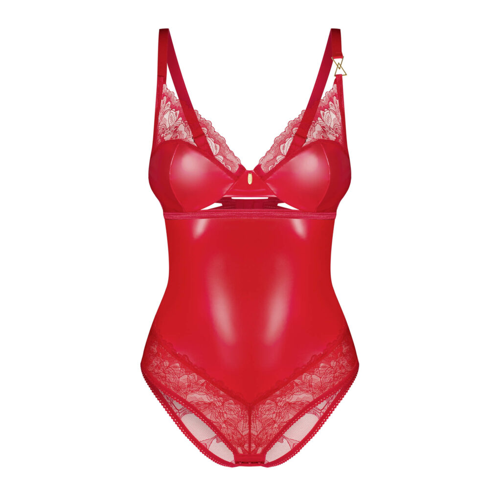 Obsessive Aliosa Body i Rød Wetlook og Blonder