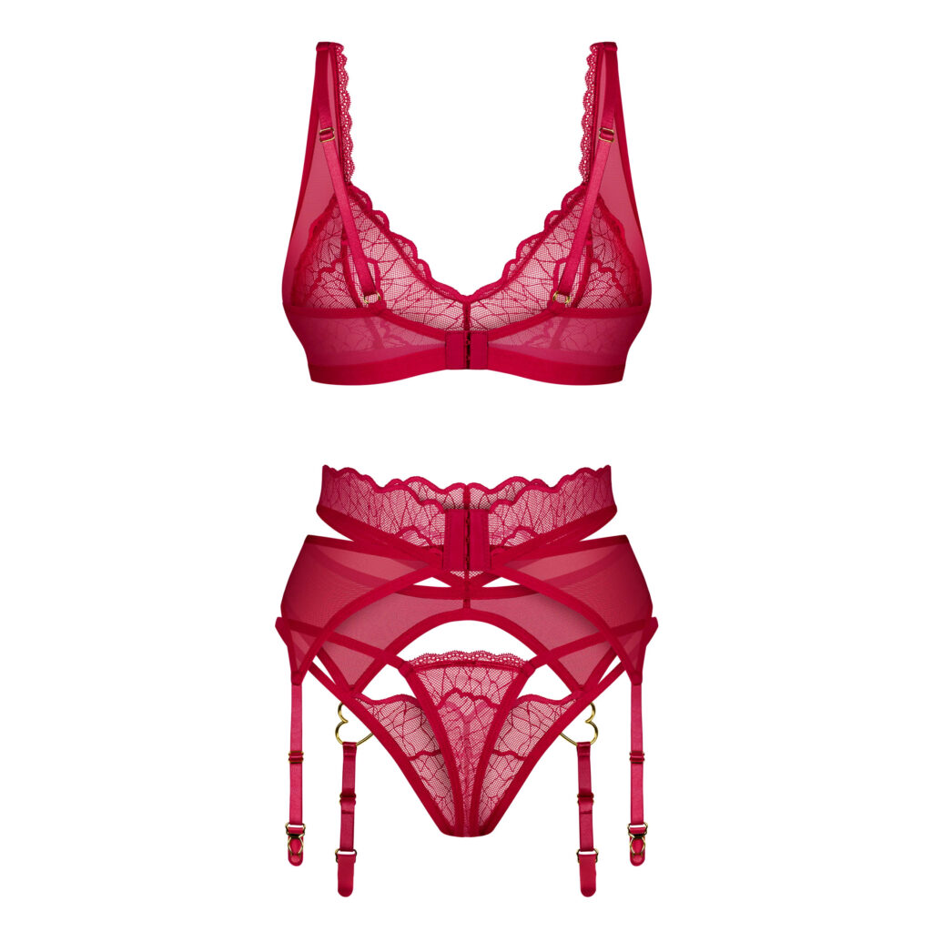 Obsessive Desir Blonde Lingeri Sæt med BH, Trusse og Hofteholder