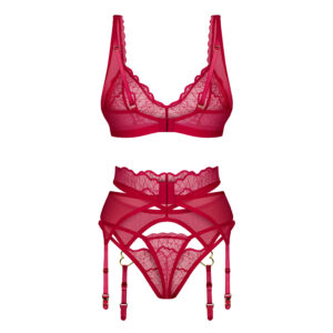 Obsessive Desir Blonde Lingeri Sæt med BH, Trusse og Hofteholder