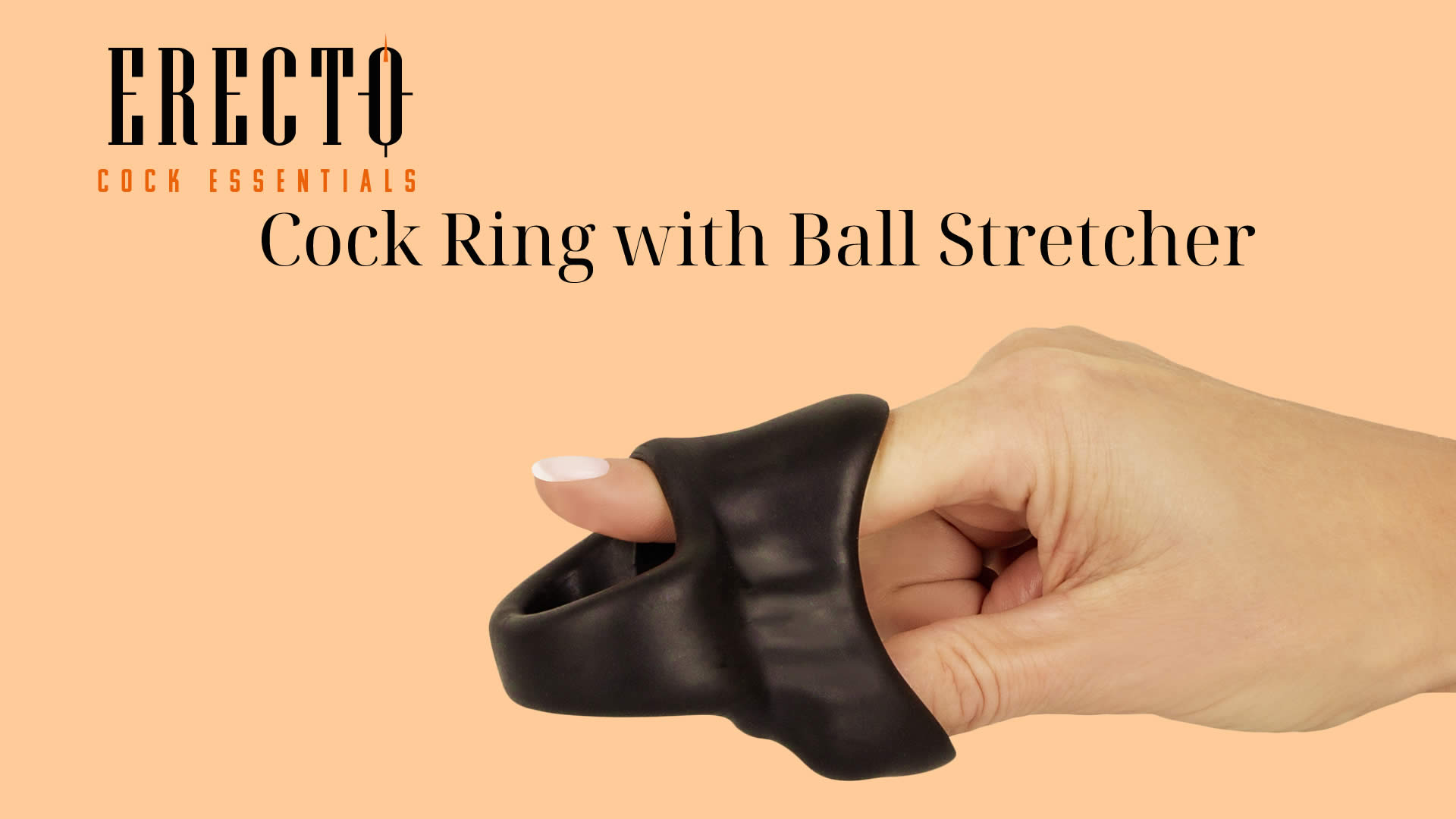 Erecto Cock Essentials Penis Ring med Ball Stretcher i Silikone