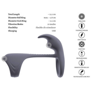 Beau Coeur Vylor Fjernbetjent Penis og Testikel Ring