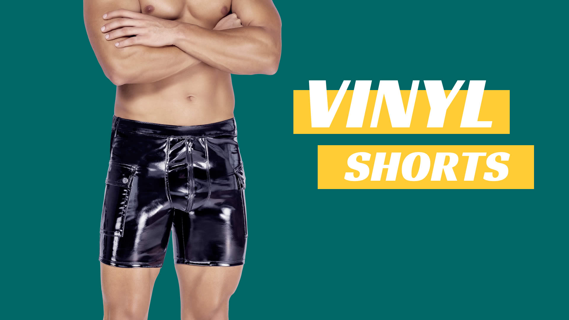 Herre Vinyl Shorts i Sort