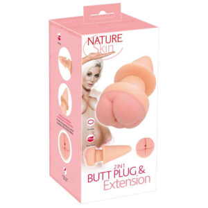 Nature Skin 2i1 Penis Forlænger Sleeve og Anal Plug
