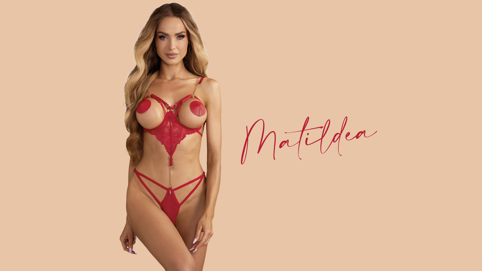 Obsessive Matildea Blonde Body med Åben Bund