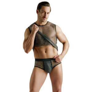 Herre Net Shirt med Glitrende Effekt