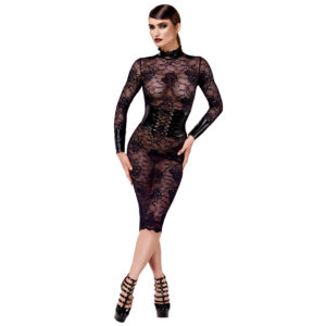 Noir Kink Royal Blondekjole med Talje Corsage i Sort