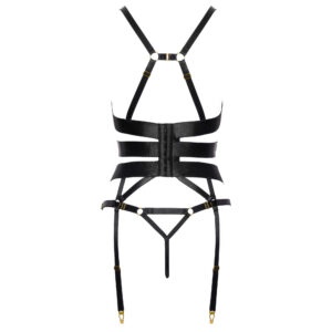 Satin Corsage med Stretchstropper og Strømpeholdere