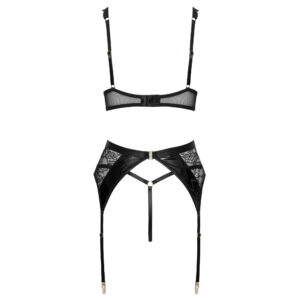 Vinyl og Blonde Lingeri Sæt med BH, Trusse og Hofteholder